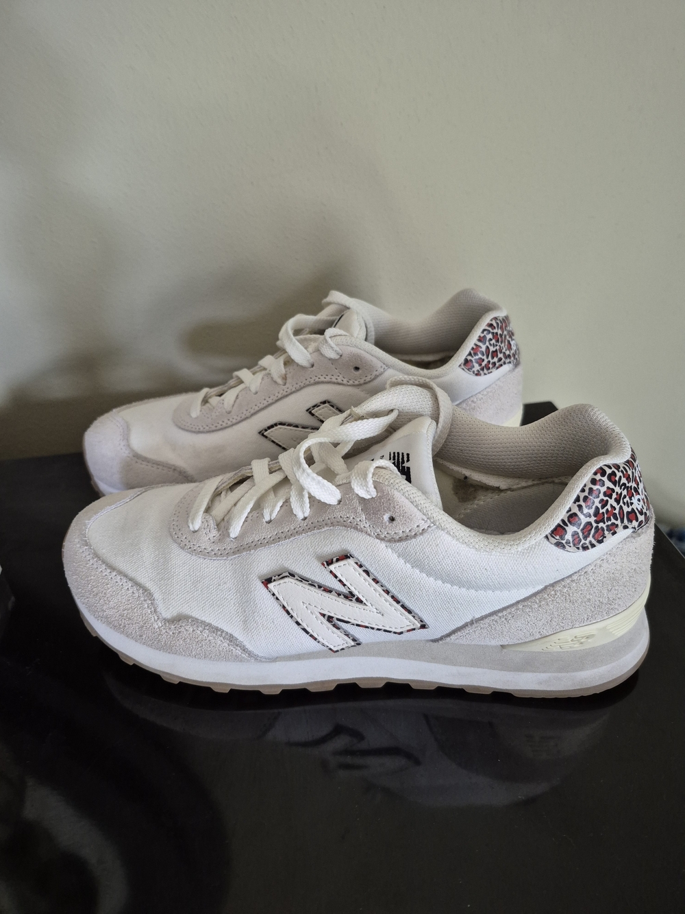 New Balance 515 Women's White Leopard Accent Lifestyle Sneakers